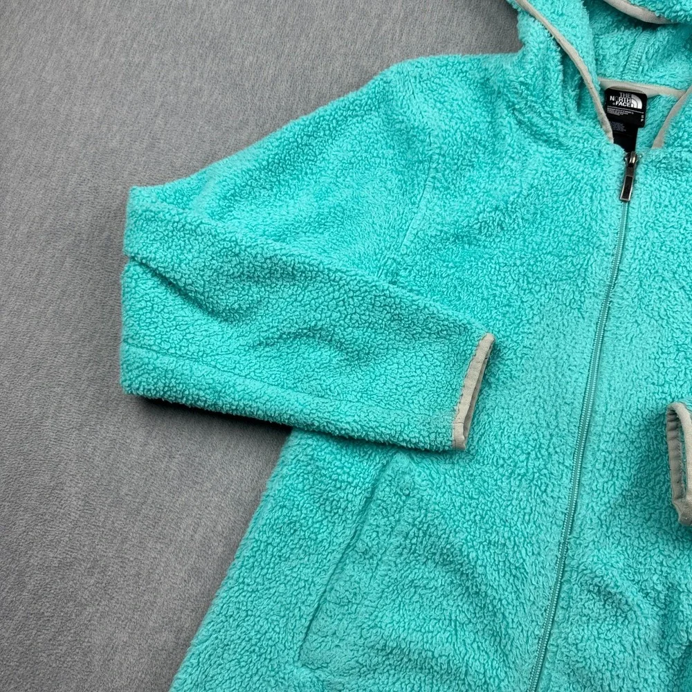 The North Face Jacket Womens Small Blue Small Teddy Fleece Full Zip Hood Pockets